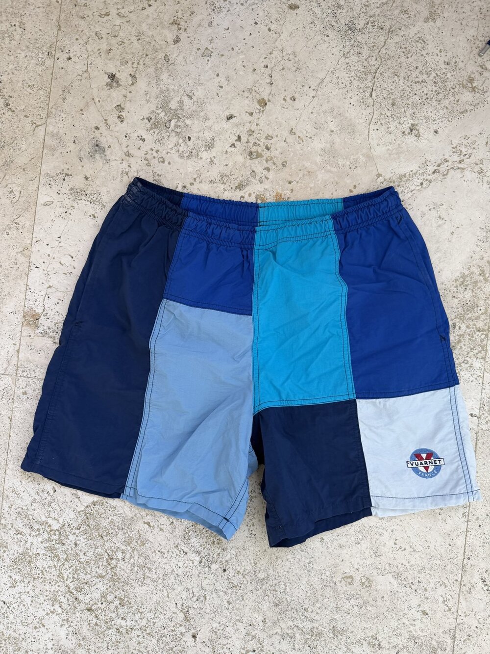 Noah x Vuarnet Colorblock Swim Trunks Size L Blue Patchwork